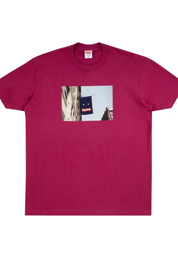 Supreme t-shirt med banderoll - Lila