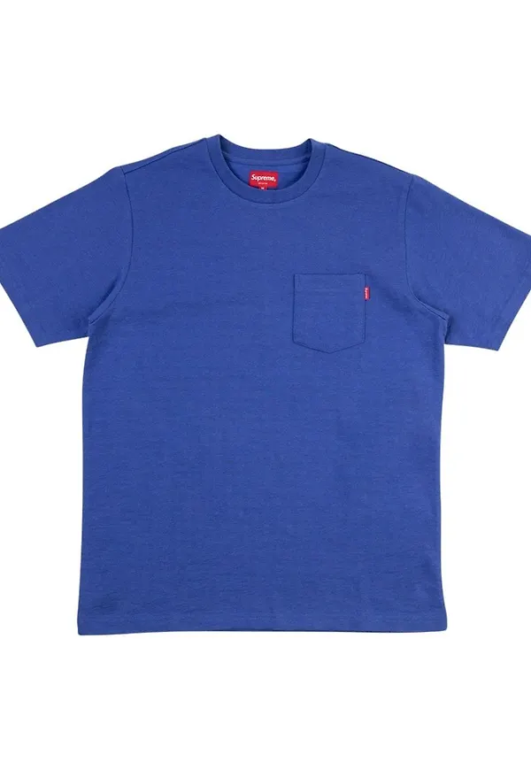 Supreme t-shirt med bröstficka - Blå