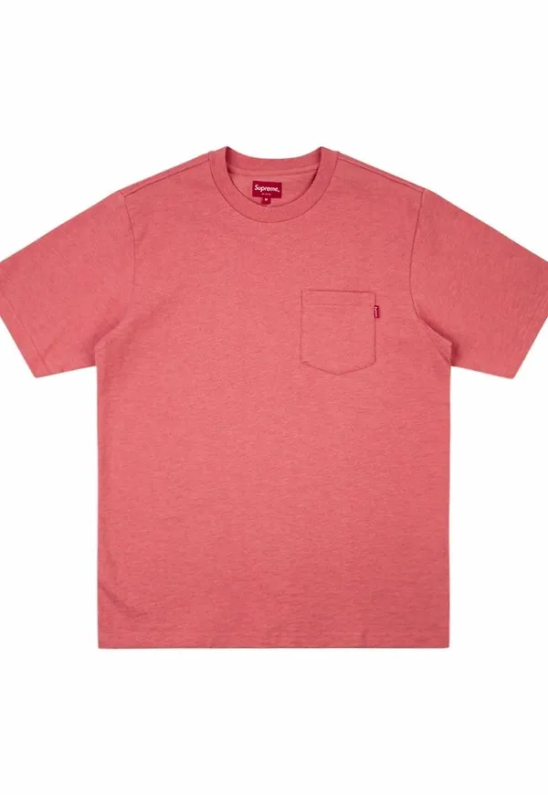 Supreme t-shirt med bröstficka - Röd