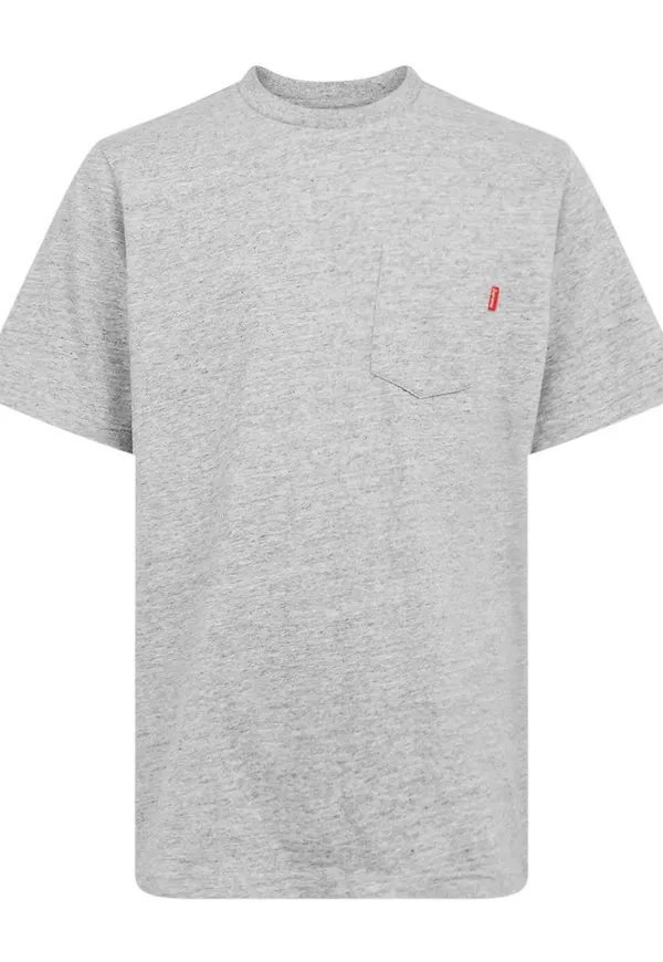 Supreme t-shirt med ficka - Grå