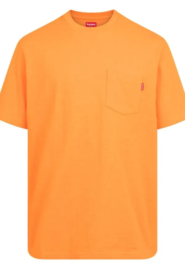 Supreme t-shirt med ficka - Orange