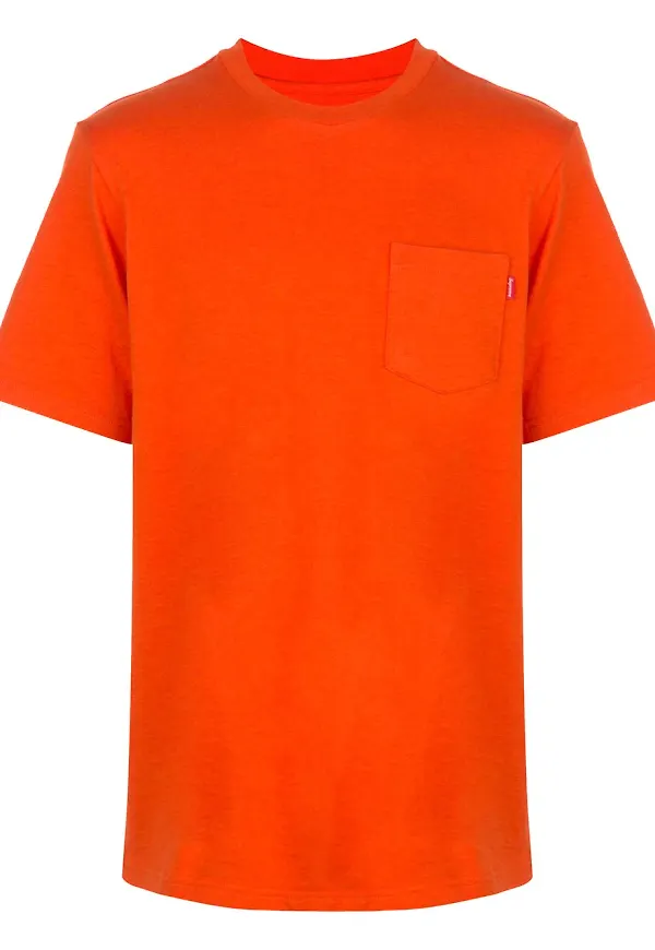 Supreme t-shirt med ficka - Orange