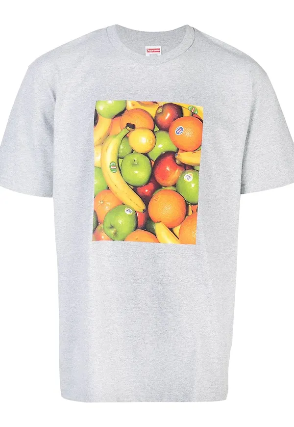 Supreme t-shirt med frukttryck - Grå