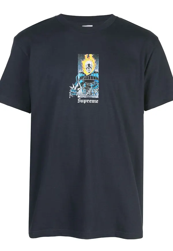 Supreme t-shirt med Ghost Rider-tryck - Blå