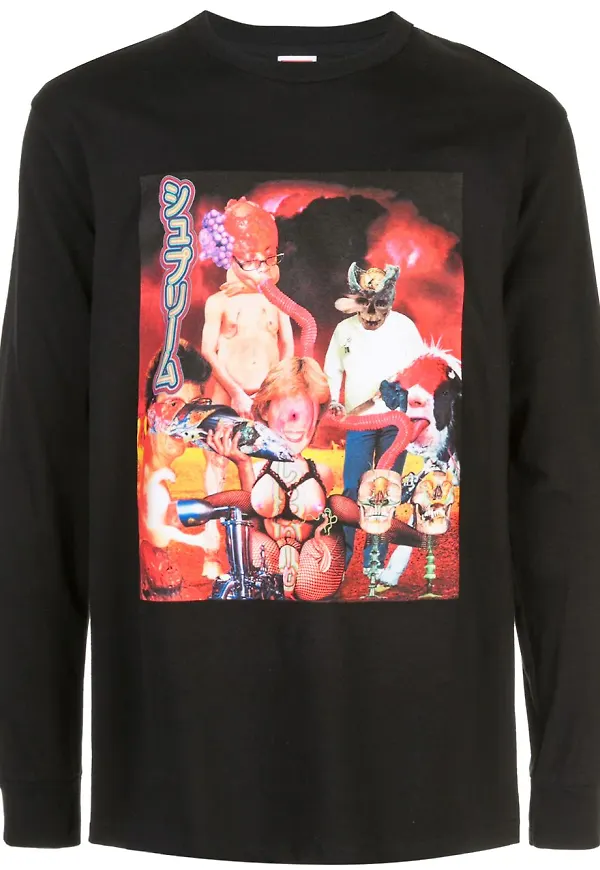 Supreme t-shirt med grafiskt tryck - Svart