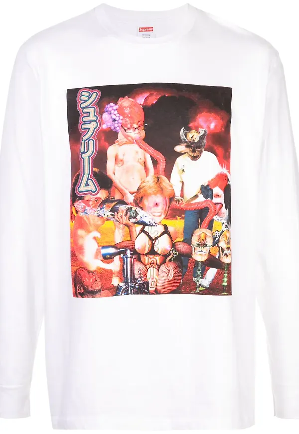 Supreme t-shirt med grafiskt tryck - Vit