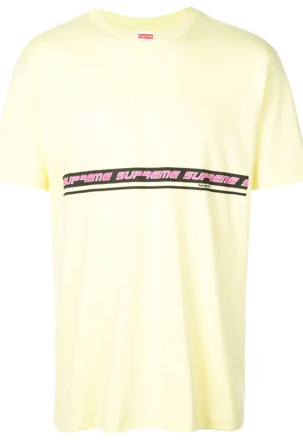 Supreme t-shirt med logotyp - Gul