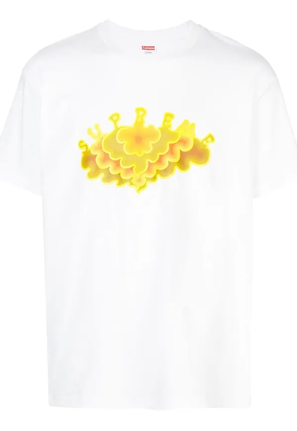 Supreme t-shirt med molntryck - Vit