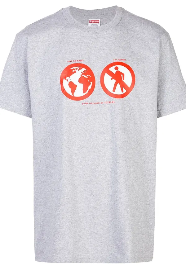Supreme t-shirt med tryck - Grå