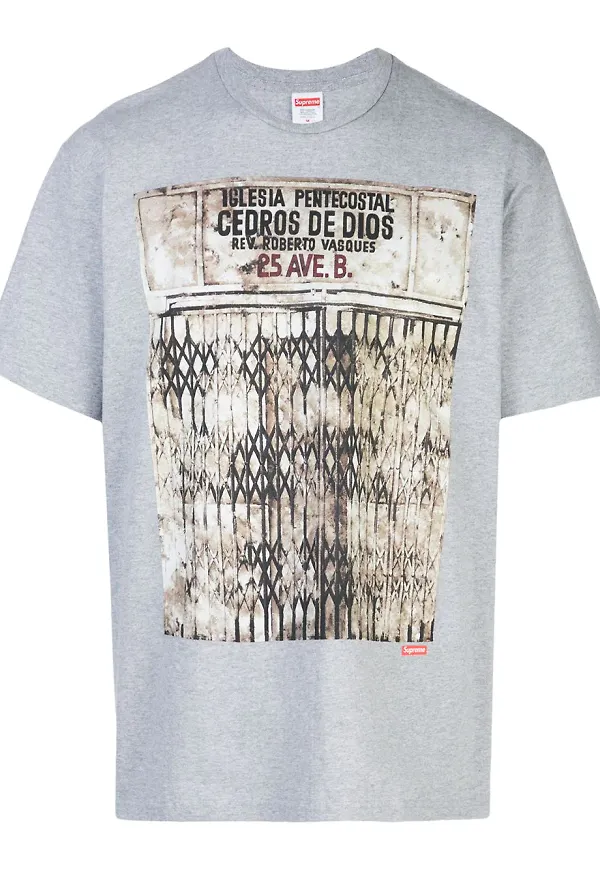 Supreme t-shirt med tryck - Grå