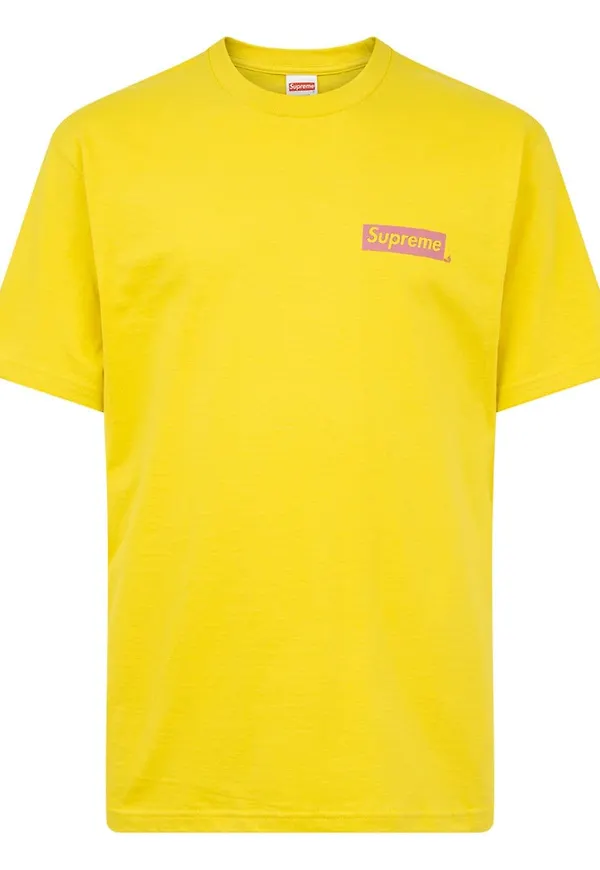 Supreme t-shirt med tryck - Gul