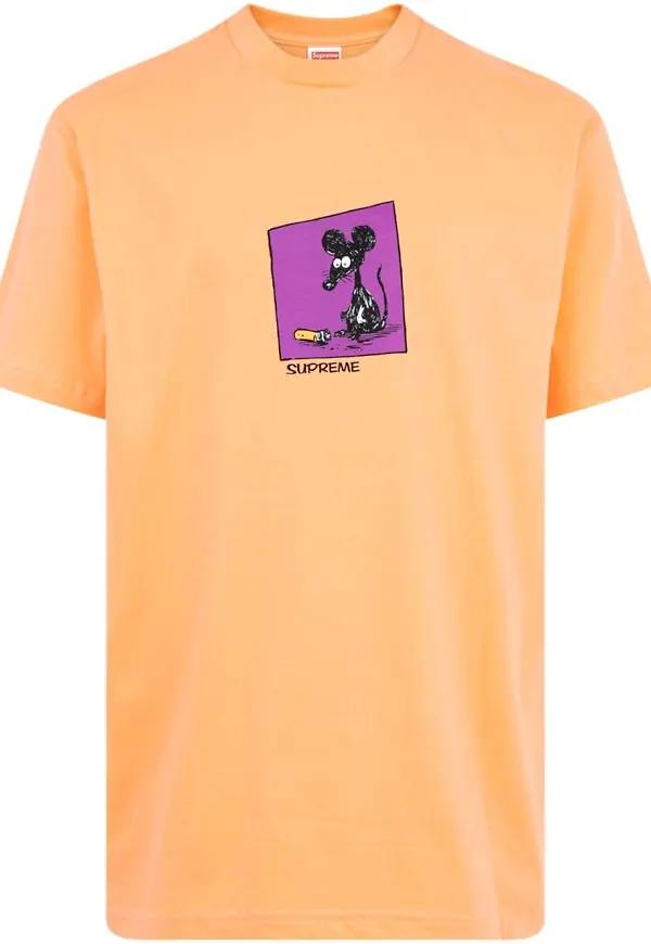 Supreme t-shirt med tryck - Orange