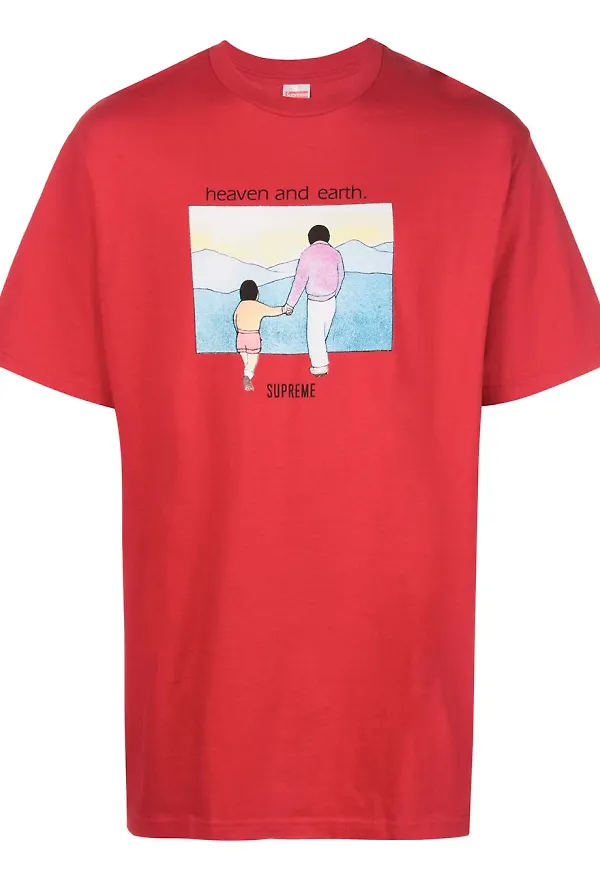 Supreme t-shirt med tryck - RED
