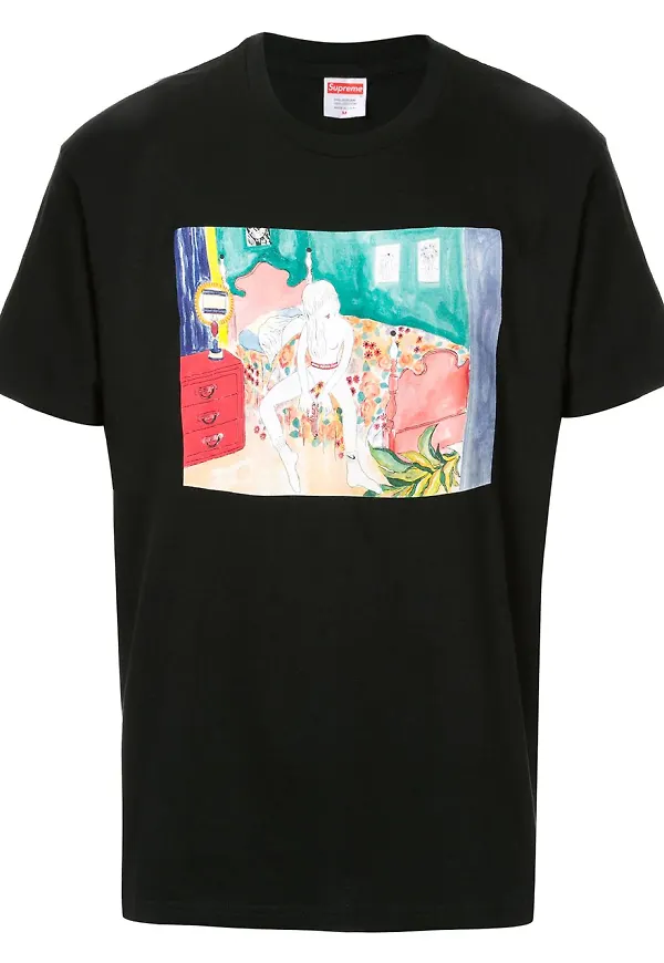 Supreme t-shirt med tryck - Svart