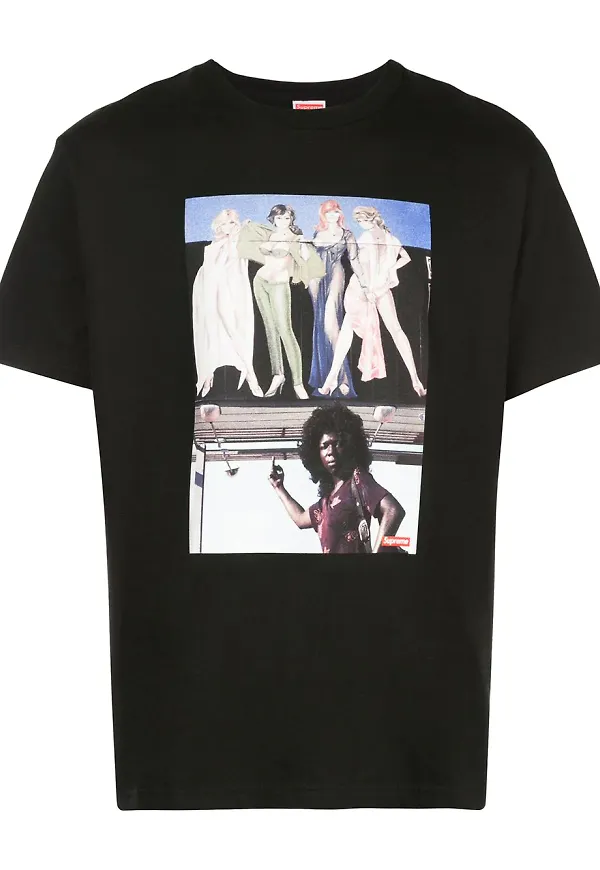 Supreme t-shirt med tryck - Svart
