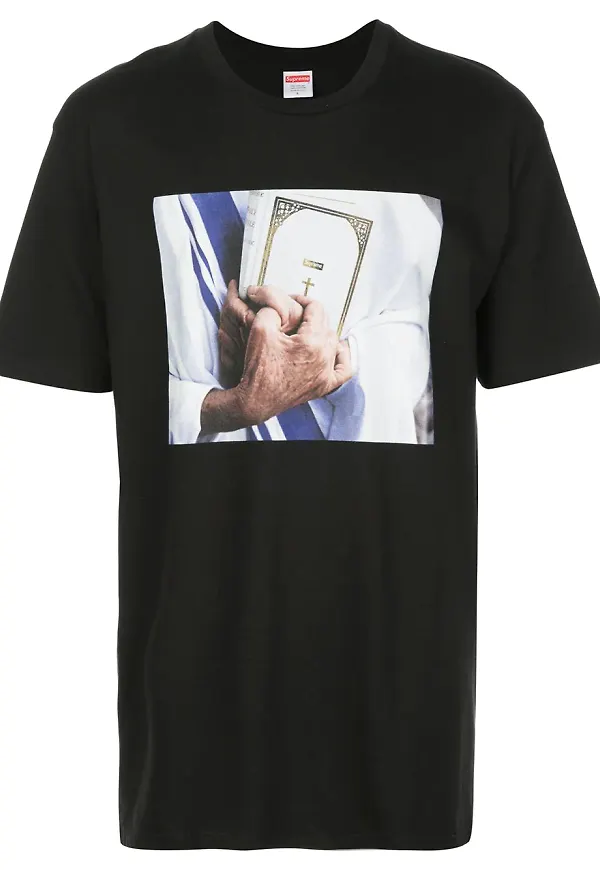 Supreme t-shirt med tryck - Svart