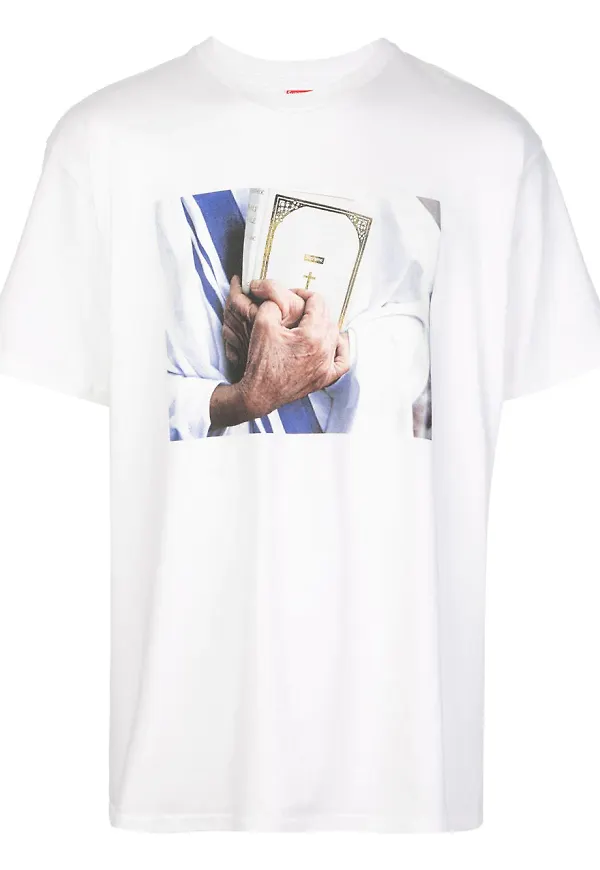 Supreme t-shirt med tryck - Vit