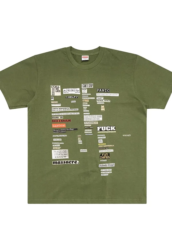 Supreme t-shirt med utskurna detaljer - Grön