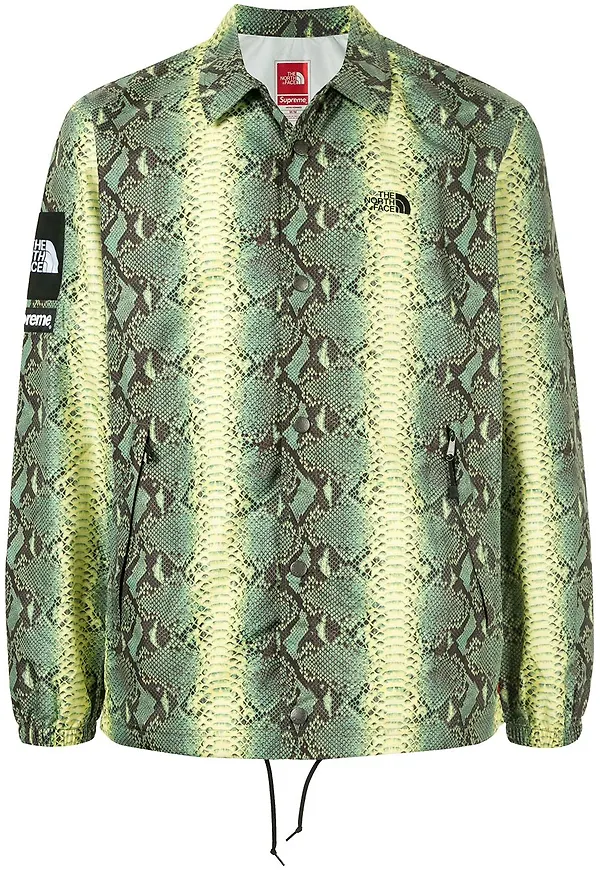 Supreme TNF ormskinnsmönstrad jacka - Grön