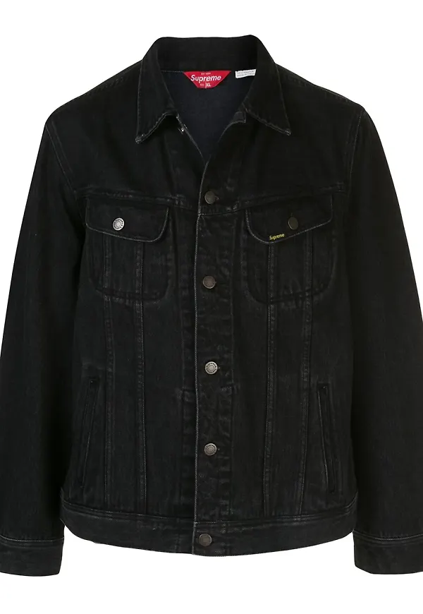 Supreme truckerjacka i denim - Svart