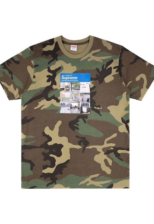 Supreme Verify kamouflagemönstrad t-shirt - Brun
