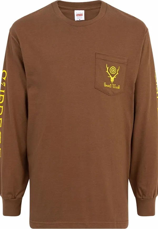 Supreme x South2 West8 långärmad t-shirt - Brun