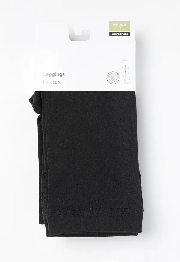 Svarta leggings med borstad insida