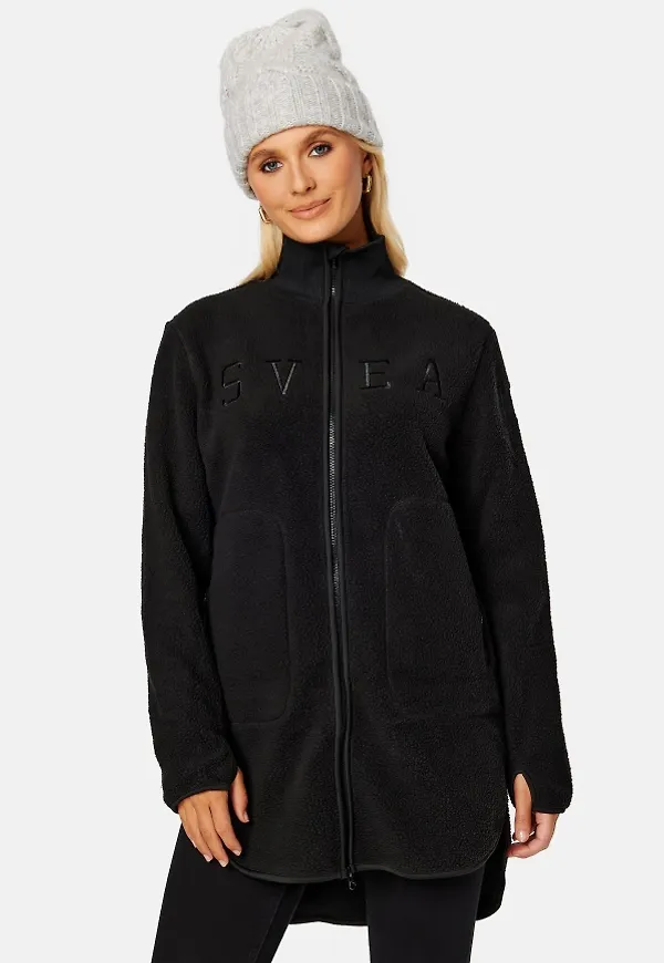 Svea Long Pile Zip Sweat 010 Black M