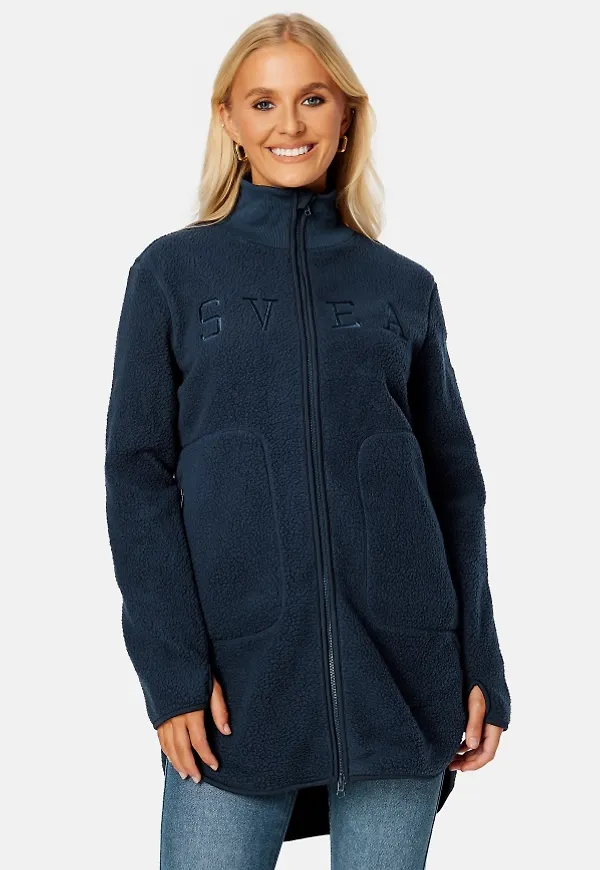 Svea Long Pile Zip Sweat 137 Navy Blue M