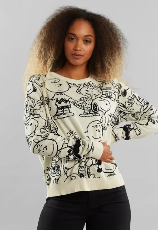 Sweater Arendal Peanuts Aop Off-white