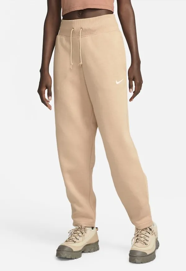 Sweatpants med vida ben och hög midja Nike Sportswear Phoenix Fleece Curve för kvinnor - Brun