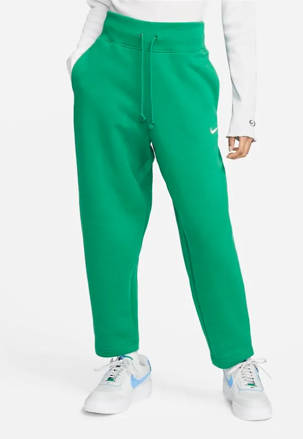 Sweatpants med vida ben och hög midja Nike Sportswear Phoenix Fleece Curve för kvinnor - Grön