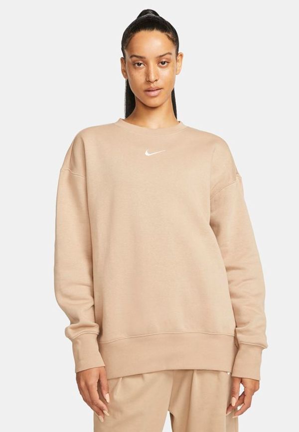 Sweatshirt i fleece med rund hals i oversize-modell Nike Sportswear Phoenix för kvinnor - Brun