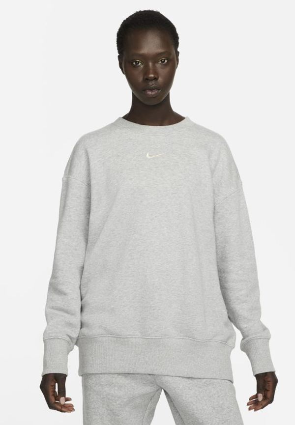 Sweatshirt i fleece med rund hals i oversize-modell Nike Sportswear Phoenix för kvinnor - Grå