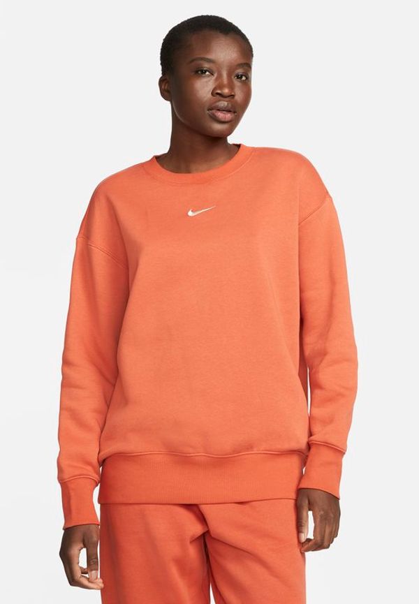 Sweatshirt i fleece med rund hals i oversize-modell Nike Sportswear Phoenix för kvinnor - Orange