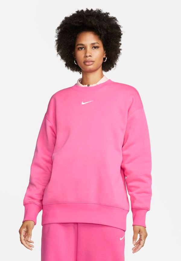 Sweatshirt i fleece med rund hals i oversize-modell Nike Sportswear Phoenix för kvinnor - Rosa