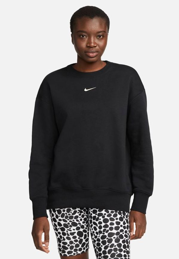 Sweatshirt i fleece med rund hals i oversize-modell Nike Sportswear Phoenix för kvinnor - Svart