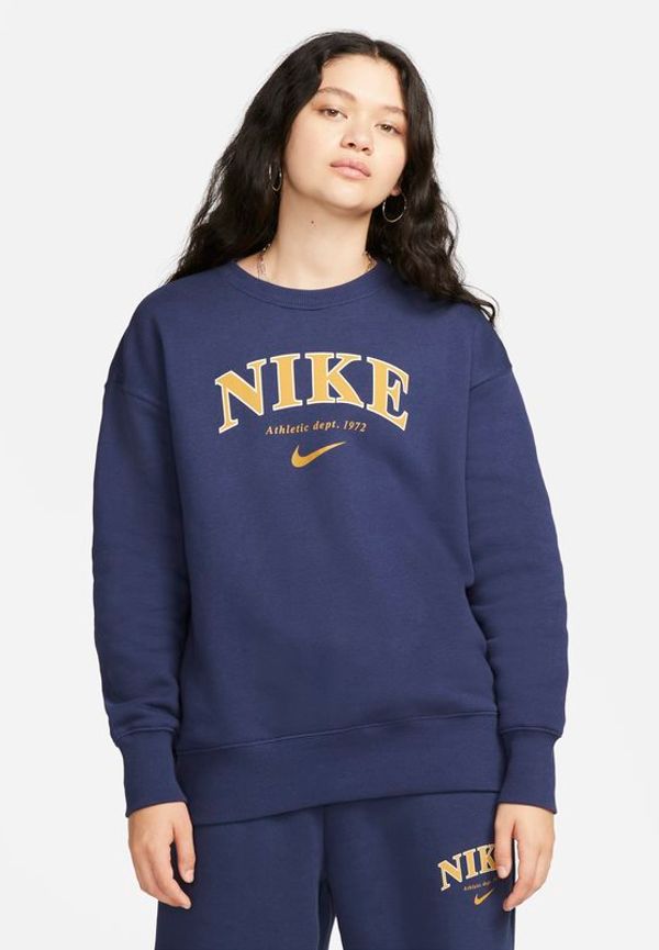Sweatshirt i oversized-passform med rund hals Nike Sportswear Phoenix Fleece för kvinnor - Blå