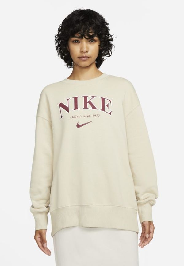 Sweatshirt i oversized-passform med rund hals Nike Sportswear Phoenix Fleece för kvinnor - Brun