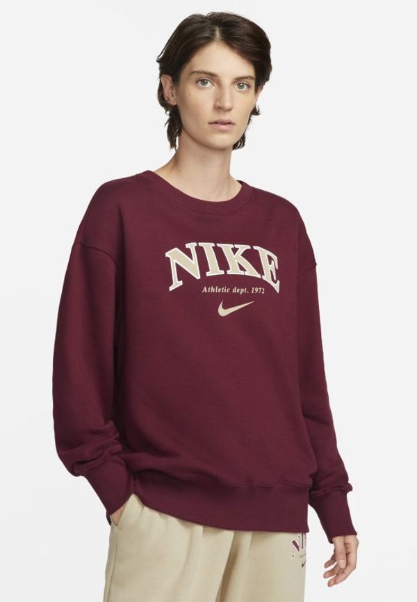 Sweatshirt i oversized-passform med rund hals Nike Sportswear Phoenix Fleece för kvinnor - Röd