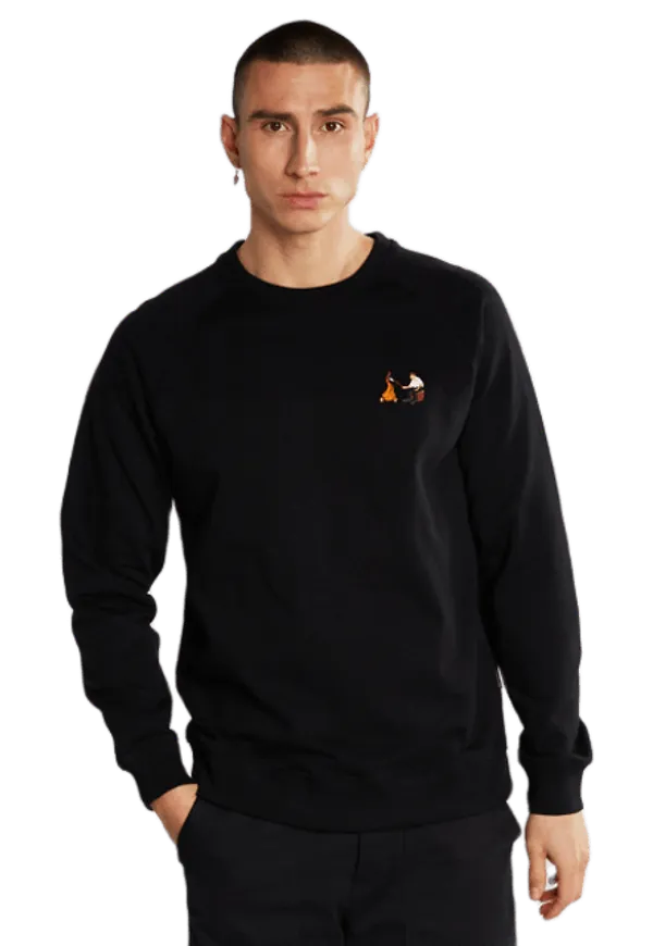 Sweatshirt Malmoe Camping Fire Black