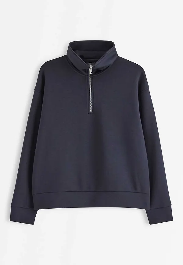 Sweatshirt med halv dragkedja