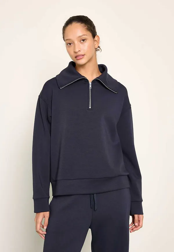 Sweatshirt med halv dragkedja