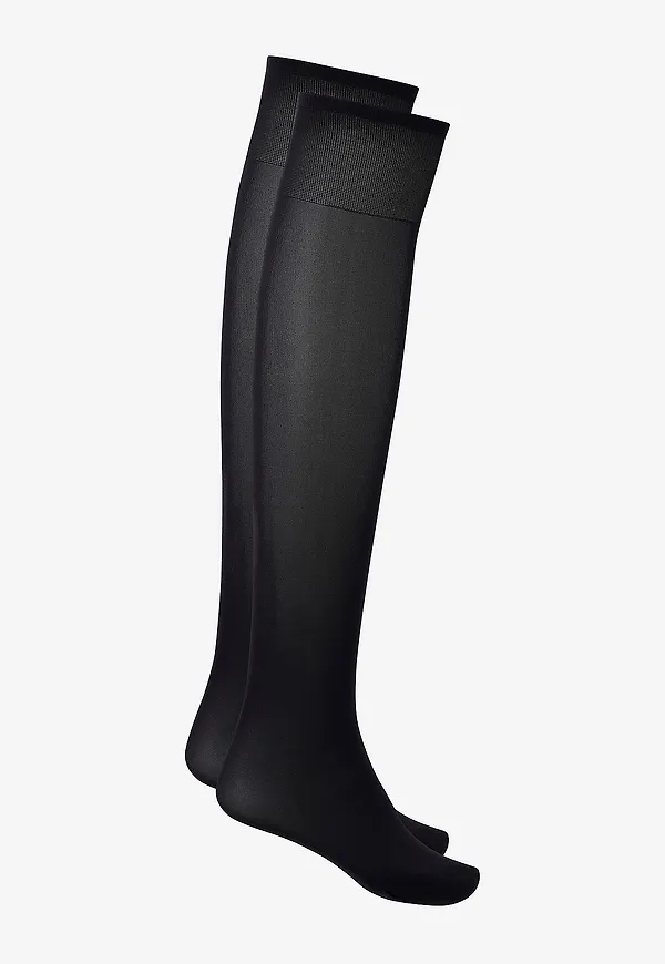 Swedish Stockings - Knästrumpor Olivia Premium Knee-highs 2-pack - Svart