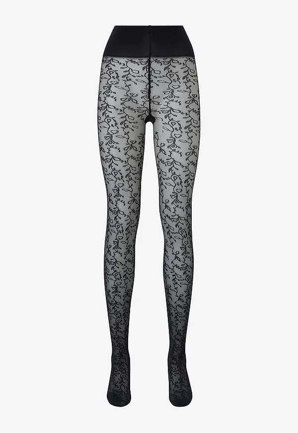 Swedish Stockings - Strumpbyxa Lo Lace Tights - Svart