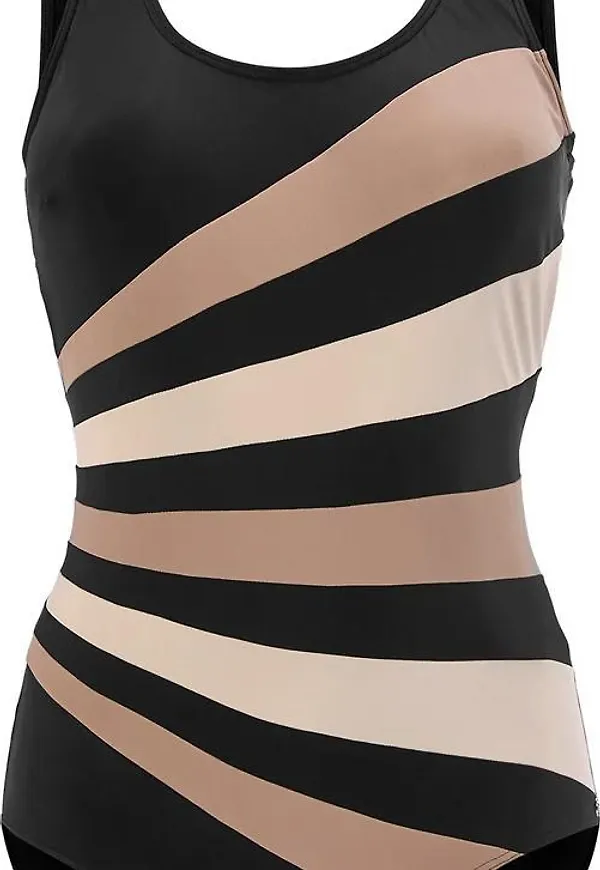 Swegmark Action Swimsuit Black/nougat/beige