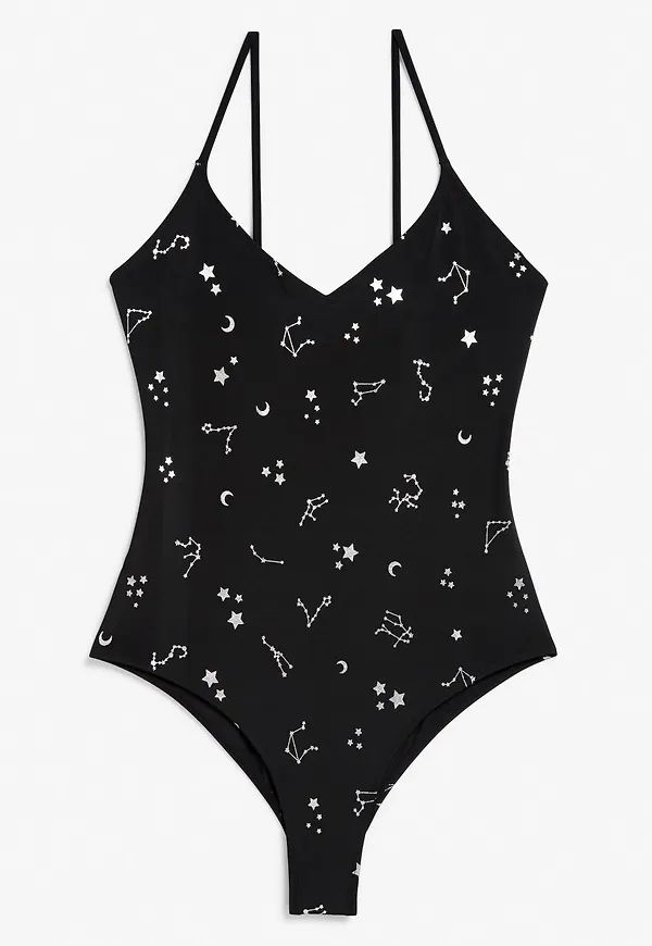 Swimsuit with slim straps - Black