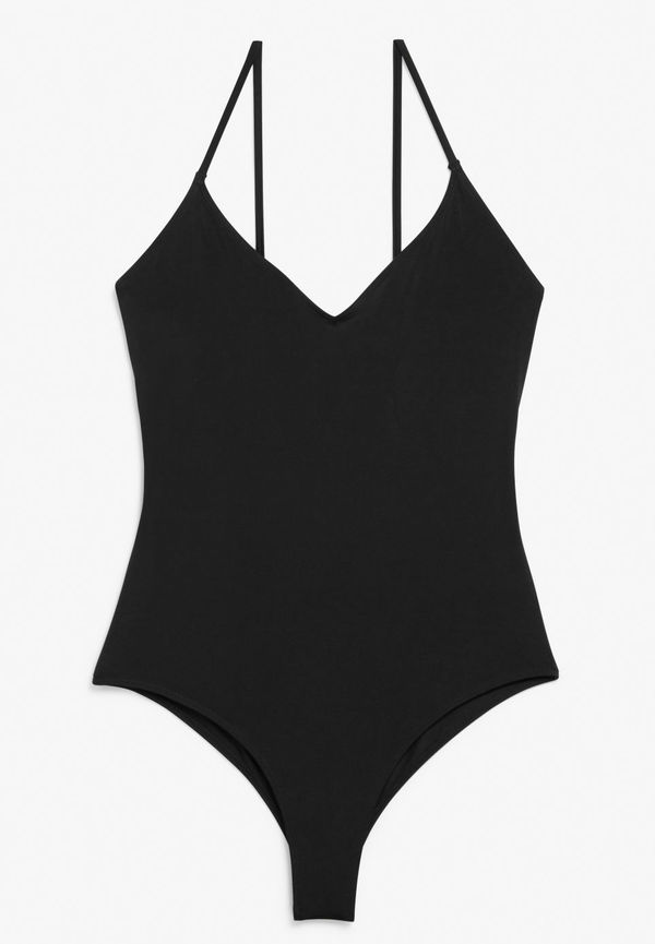 Swimsuit with slim straps - Black