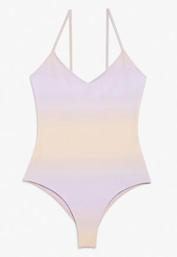 Swimsuit with slim straps - Purple