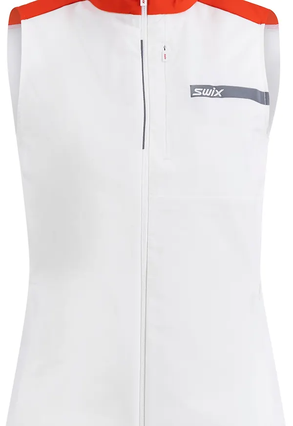 Swix Women's Roadline Wind Vest Bright White/Fiery Red